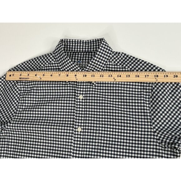 Vineyard Vines OTG On The Go Brrr Black Gingham Shirt Mens M Performance Stretch - Picture 12 of 13